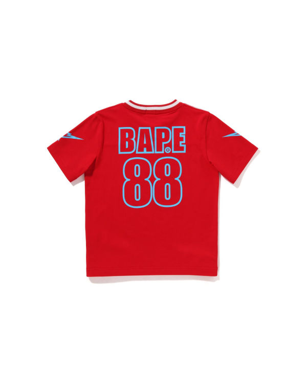 Camiseta Bape Moonface Football Niños Rojos Claro | 260134-MGU