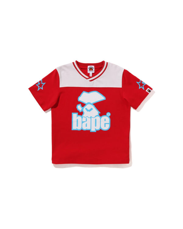 Camiseta Bape Moonface Football Niños Rojos Claro | 260134-MGU