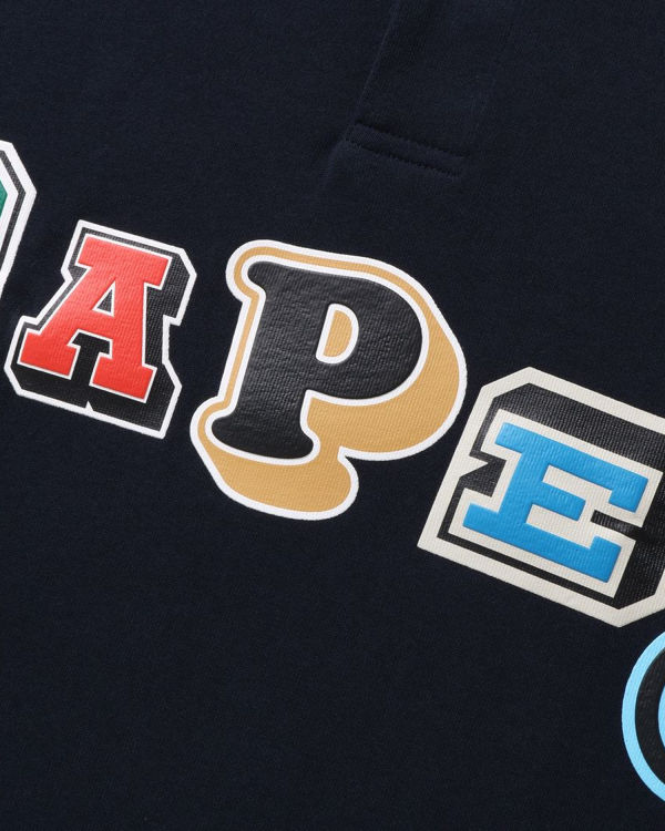 Camiseta Bape Multi Fonts Relaxed Fit Polo Hombre Azul Marino Azules | 013587-GXJ