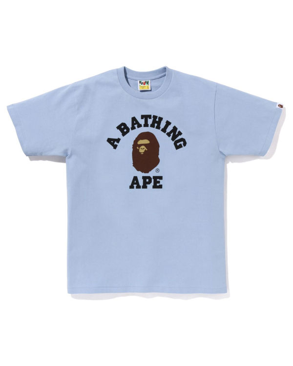 Camiseta Bape Pigment College Hombre Azules | 380745-GNS