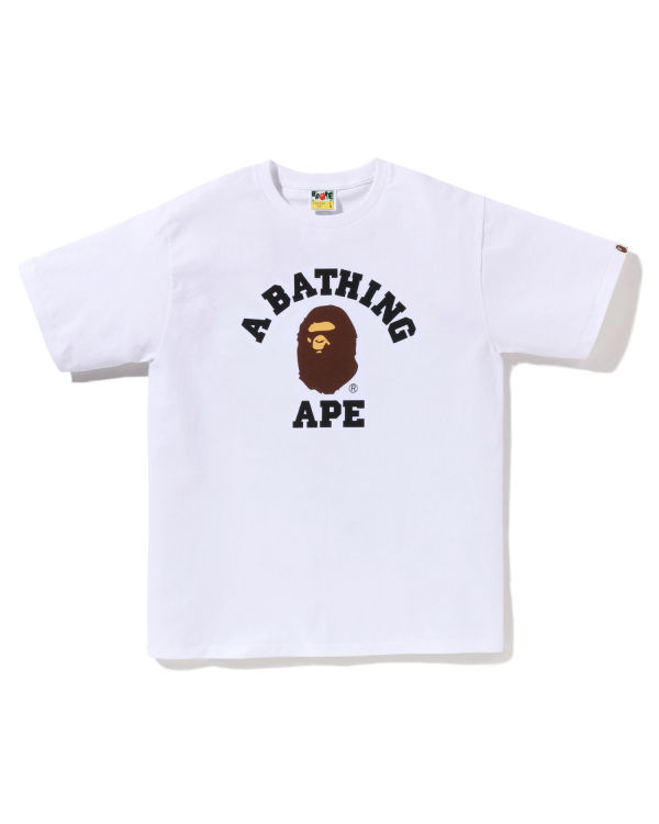 Camiseta Bape Pigment College Hombre Blancos | 064378-DNV