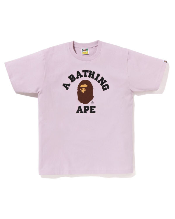 Camiseta Bape Pigment College Hombre Morados | 813940-KQU