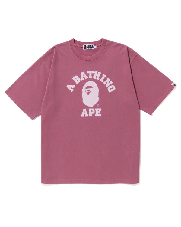 Camiseta Bape Pigment Dyed College Relaxed Fit Hombre Morados | 892731-JCE