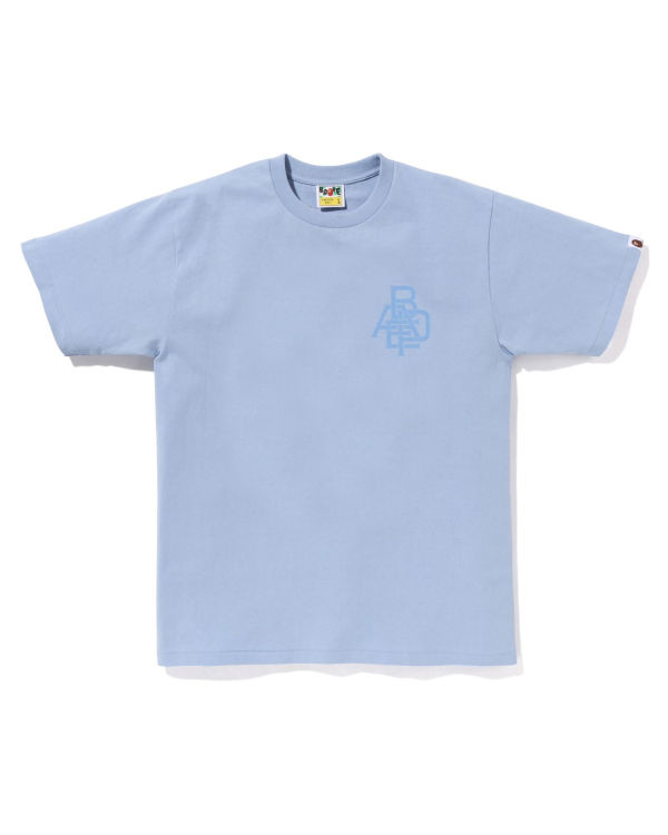 Camiseta Bape Pigment Logo Hombre Azules | 582194-QPO