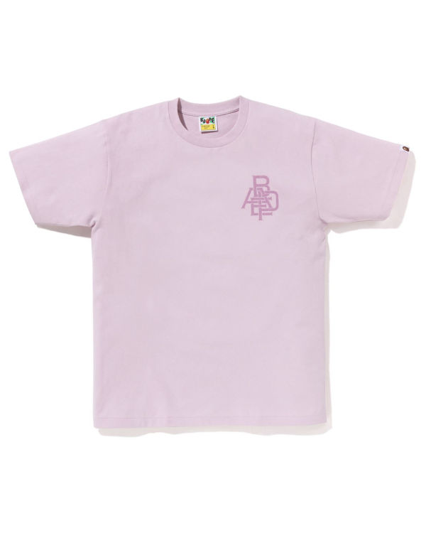 Camiseta Bape Pigment Logo Hombre Morados | 138497-ZIO