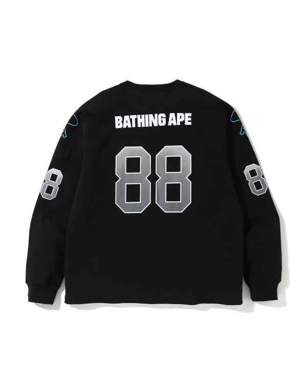 Camiseta Bape Relaxed Football logo Hombre Negros | 157398-AXL