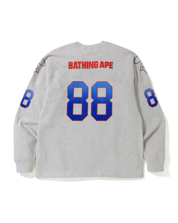 Camiseta Bape Relaxed Football logo Hombre Grises | 360798-GPF