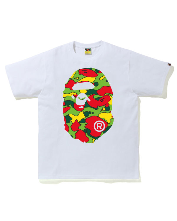 Camiseta Bape STA Camo Big Ape Head Hombre Blancos | 824716-ZAR