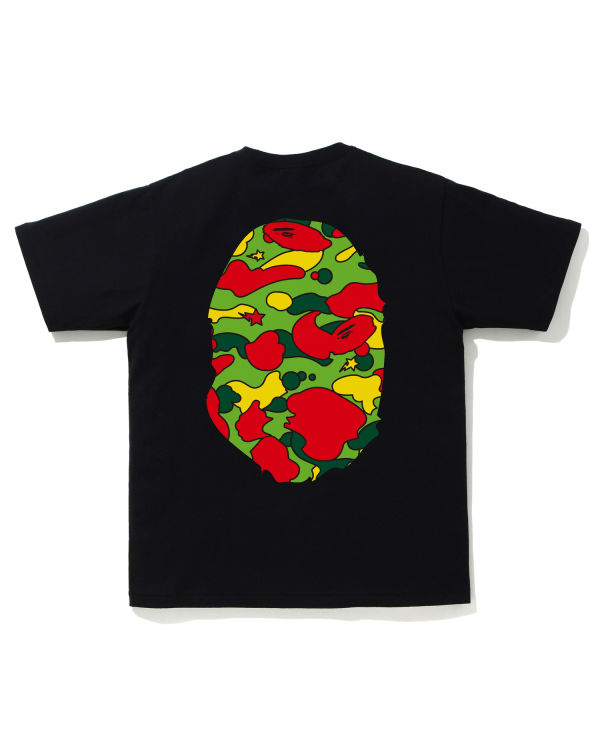 Camiseta Bape STA Camo Big Ape Head Hombre Negros | 829607-VEM