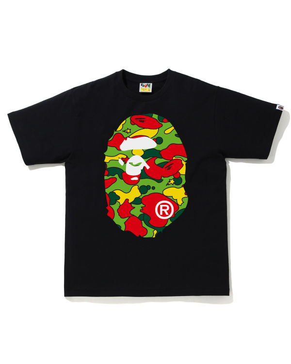 Camiseta Bape STA Camo Big Ape Head Hombre Negros | 829607-VEM