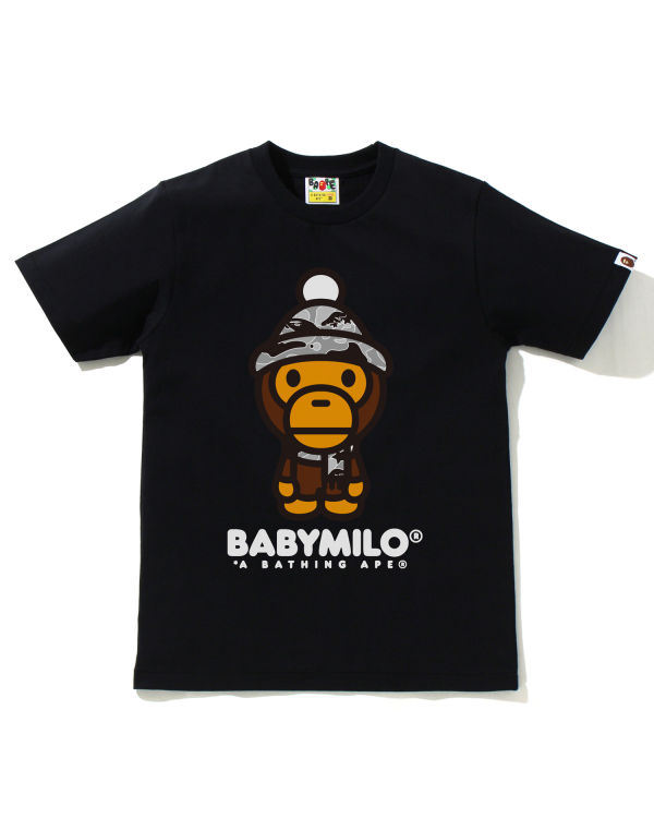 Camiseta Bape STA Camo Milo Invierno Mujer Negros | 768421-HMB