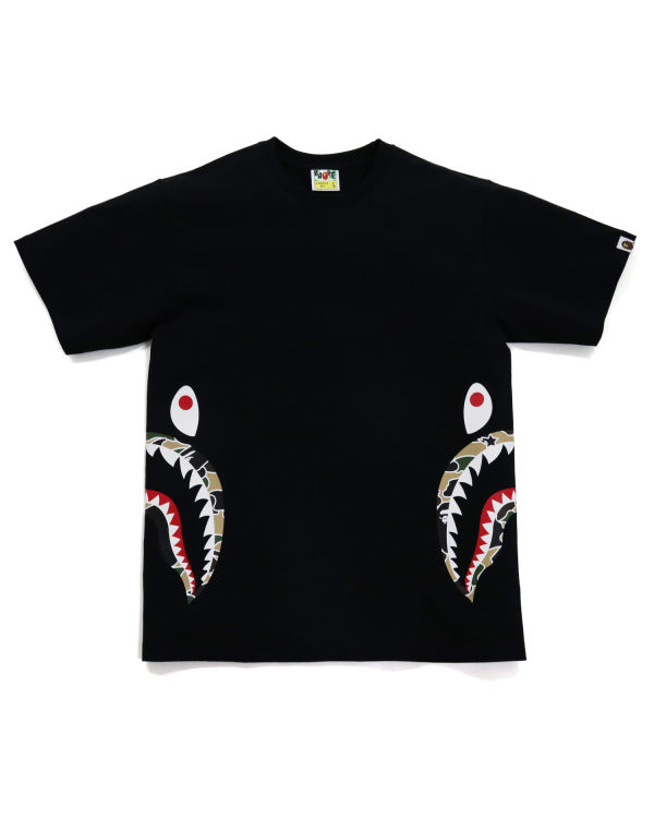 Camiseta Bape STA Camo Side Shark Hombre Negros | 124678-ZSU