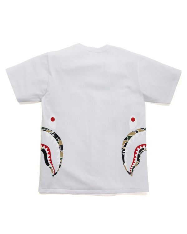 Camiseta Bape STA Camo Side Shark Hombre Blancos | 392601-XOH