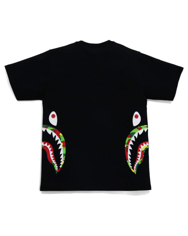 Camiseta Bape STA Camo Side Shark Hombre Negros | 415329-QKU