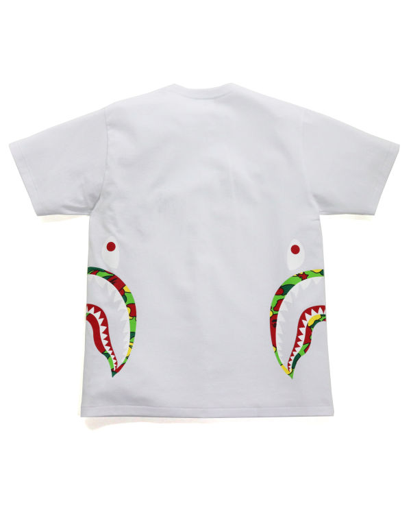 Camiseta Bape STA Camo Side Shark Hombre Blancos | 574862-SCV