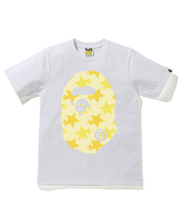 Camiseta Bape STA Pattern Big Ape Head Mujer Blancos | 796158-RYO