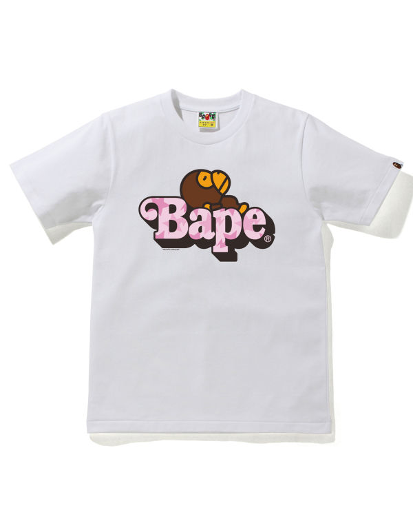 Camiseta Bape STA Pattern Milo On Mujer Blancos | 546729-HYG