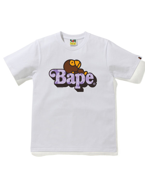 Camiseta Bape STA Pattern Milo On Mujer Blancos | 743125-EBV