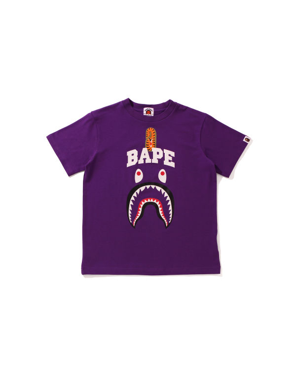 Camiseta Bape Shark Print Niños Morados | 681475-CXB