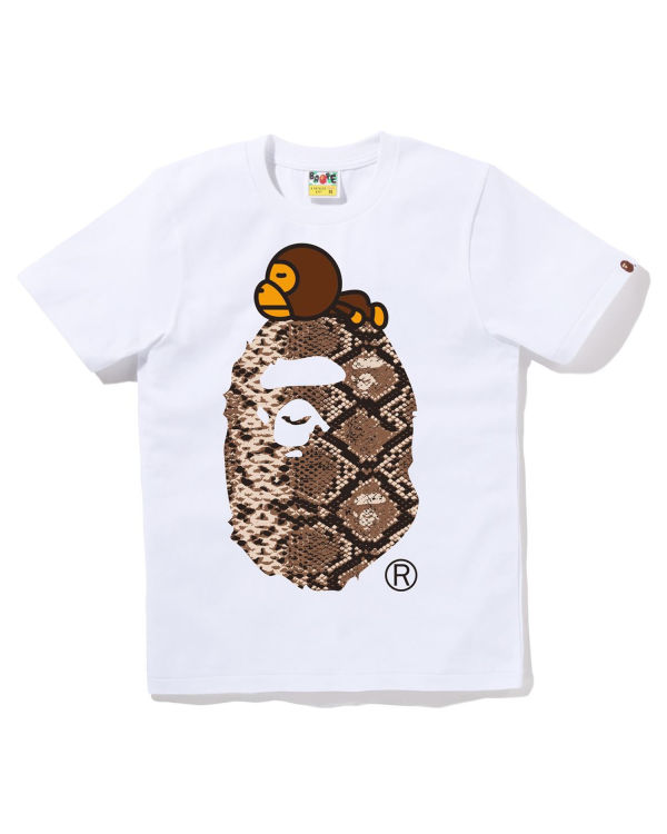 Camiseta Bape Snake Milo On Big Ape Mujer Blancos | 718324-SKO