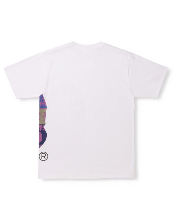 Camiseta Bape Snow Pattern Side Big Ape Head Hombre Blancos | 167305-PWA