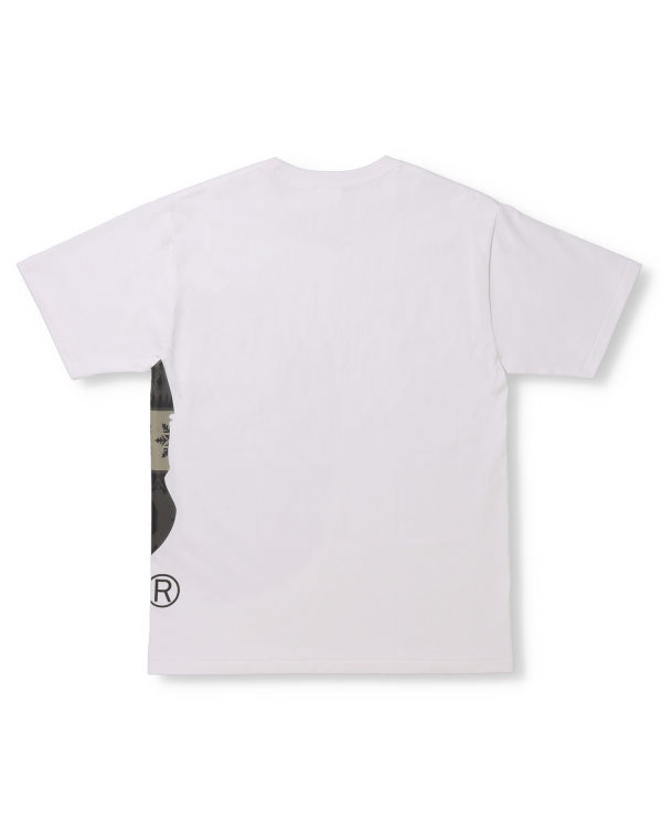 Camiseta Bape Snow Pattern Side Big Ape Head Hombre Blancos | 935847-OXH