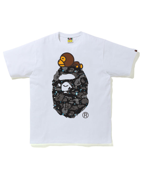 Camiseta Bape Space Camo Milo On Big Ape Hombre Blancos | 128453-MTB