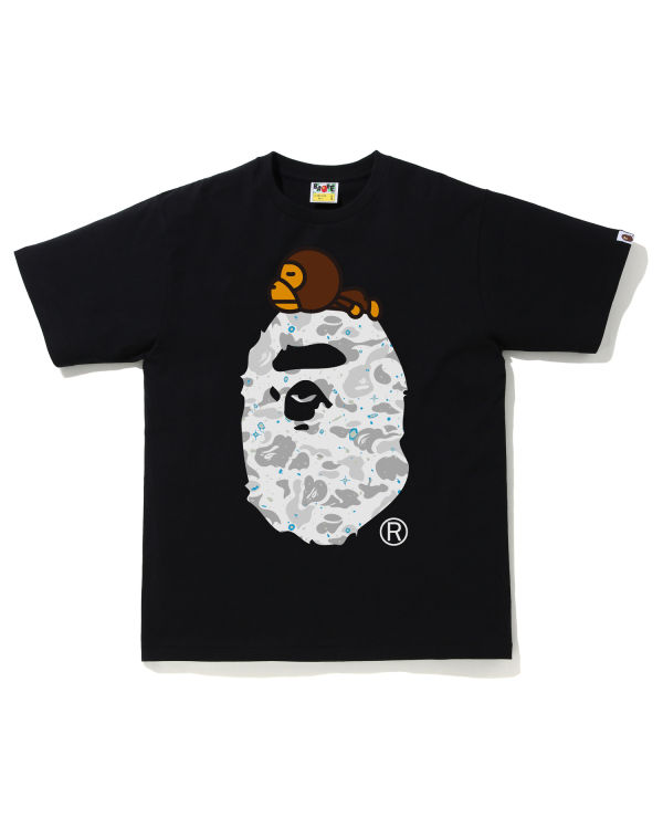 Camiseta Bape Space Camo Milo On Big Ape Hombre Negros | 467329-PEN