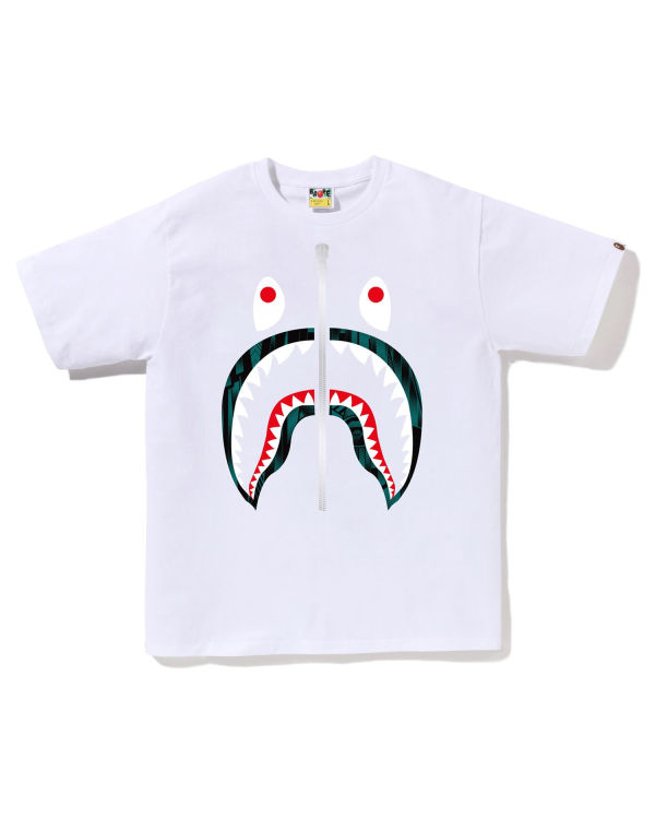 Camiseta Bape Speed Racer Shark Hombre Blancos | 806179-QZF