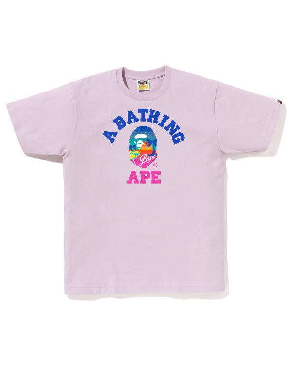 Camiseta Bape Sunset Beach Hombre Morados | 013597-SGT