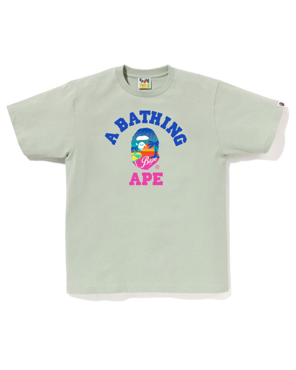 Camiseta Bape Sunset Beach Hombre Verdes Claro | 580143-THB