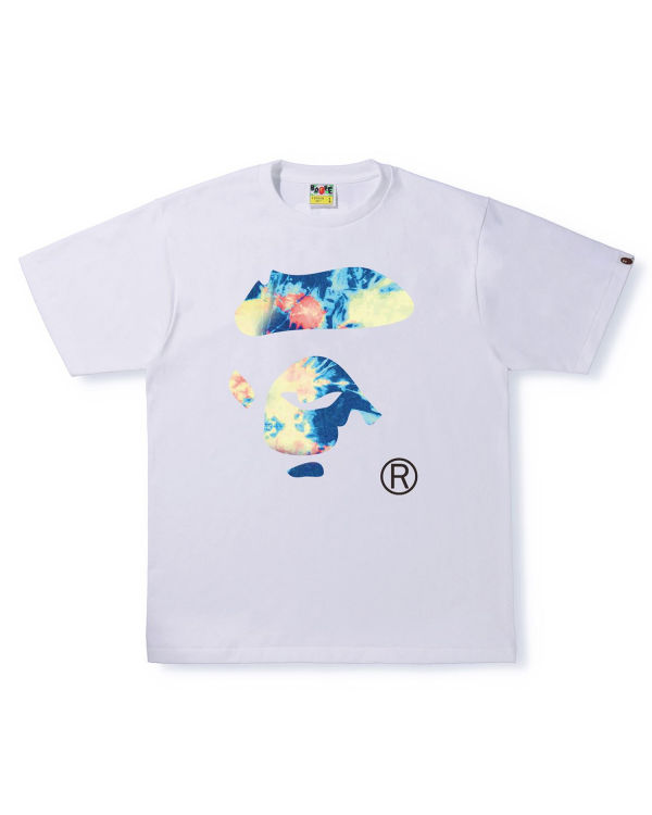 Camiseta Bape Tie Dye Ape Face Hombre Blancos | 457629-OGY