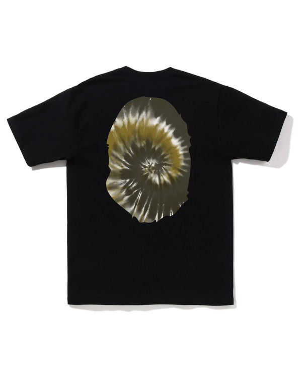 Camiseta Bape Tie-Dye Big Ape Head Hombre Negros | 245076-PUZ