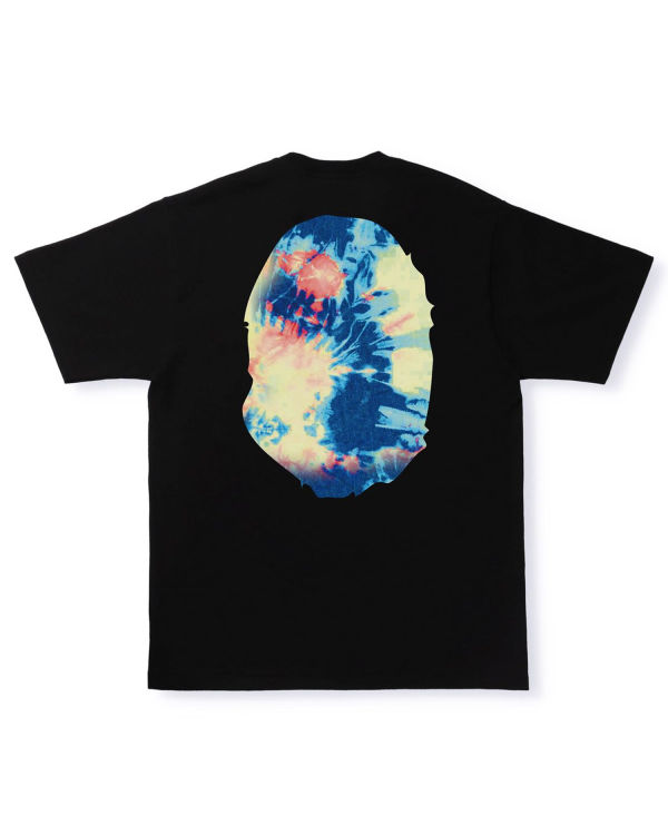 Camiseta Bape Tie Dye Big Ape Head Hombre Negros | 260187-MYL