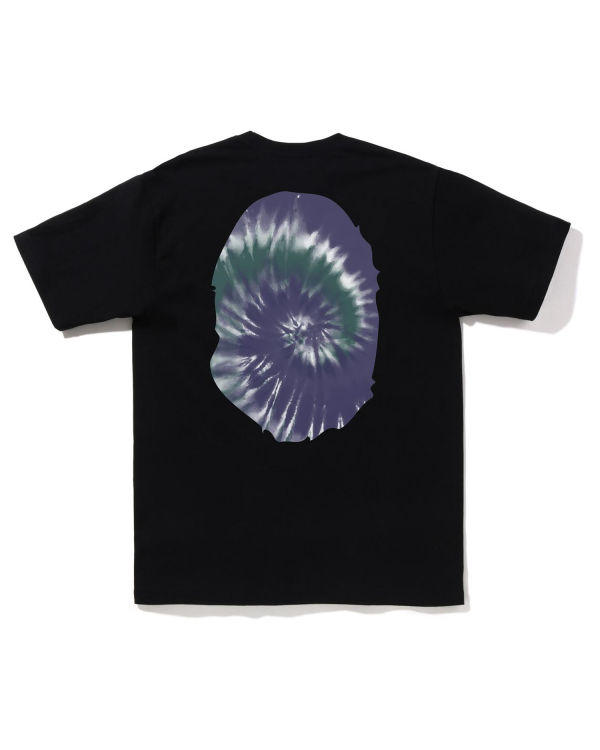 Camiseta Bape Tie-Dye Big Ape Head Hombre Negros | 605348-ISW