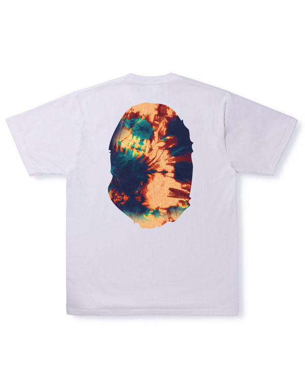 Camiseta Bape Tie Dye Big Ape Head Hombre Blancos | 731640-PQB