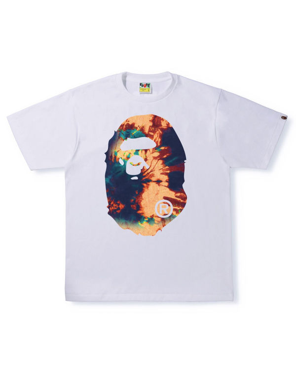 Camiseta Bape Tie Dye Big Ape Head Hombre Blancos | 731640-PQB