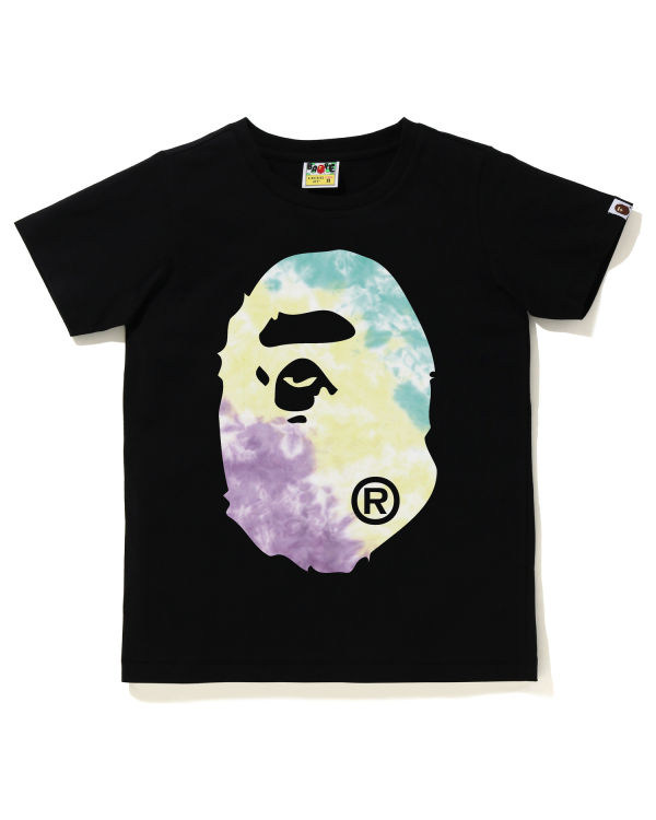 Camiseta Bape Tie-Dye Big Ape Head Mujer Negros | 481752-JHA