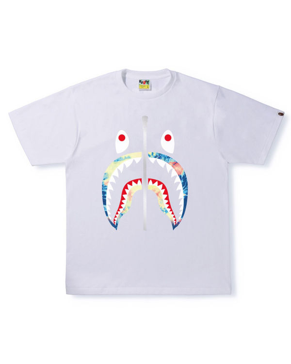 Camiseta Bape Tie Dye Shark Hombre Blancos | 836194-XCI