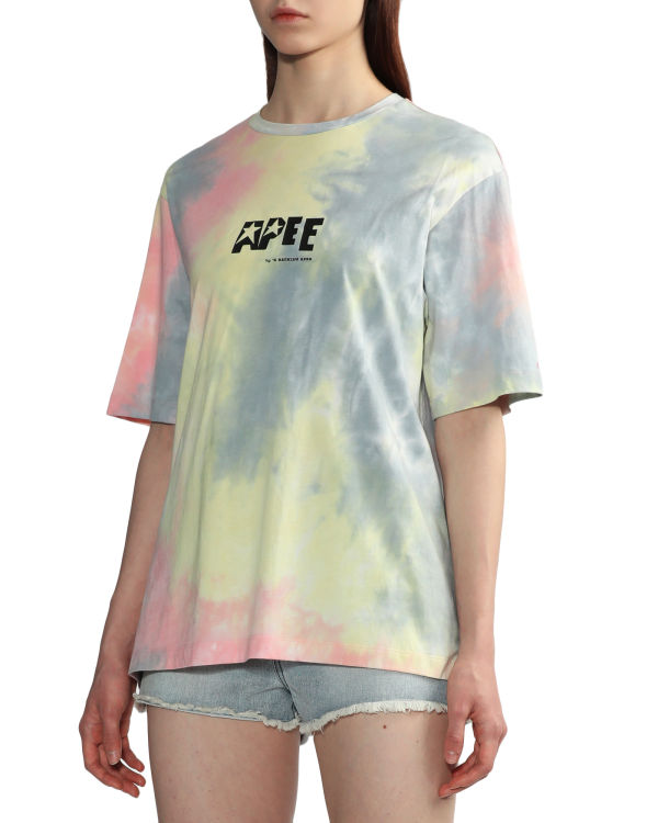 Camiseta Bape Tie-dye graphic slit Mujer Rosas | 938265-KOL