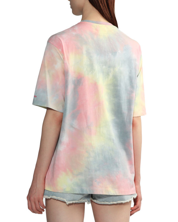 Camiseta Bape Tie-dye graphic slit Mujer Rosas | 938265-KOL