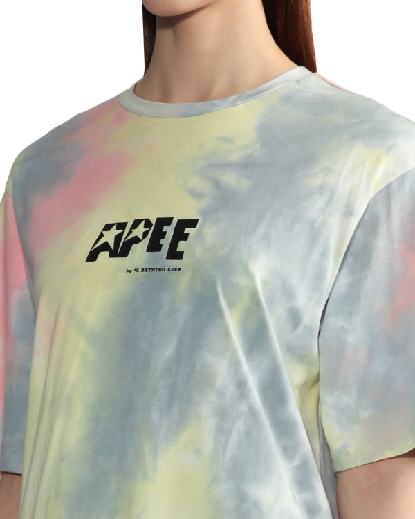 Camiseta Bape Tie-dye graphic slit Mujer Rosas | 938265-KOL