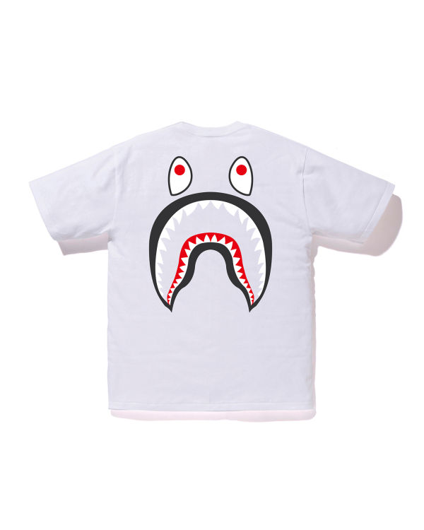 Camiseta Bape WGM Shark Hombre Blancos | 372641-KTF