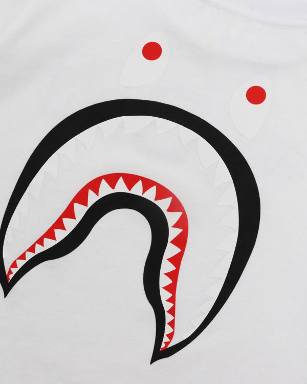 Camiseta Bape WGM Shark L/S Niños Blancos | 539487-ZKF