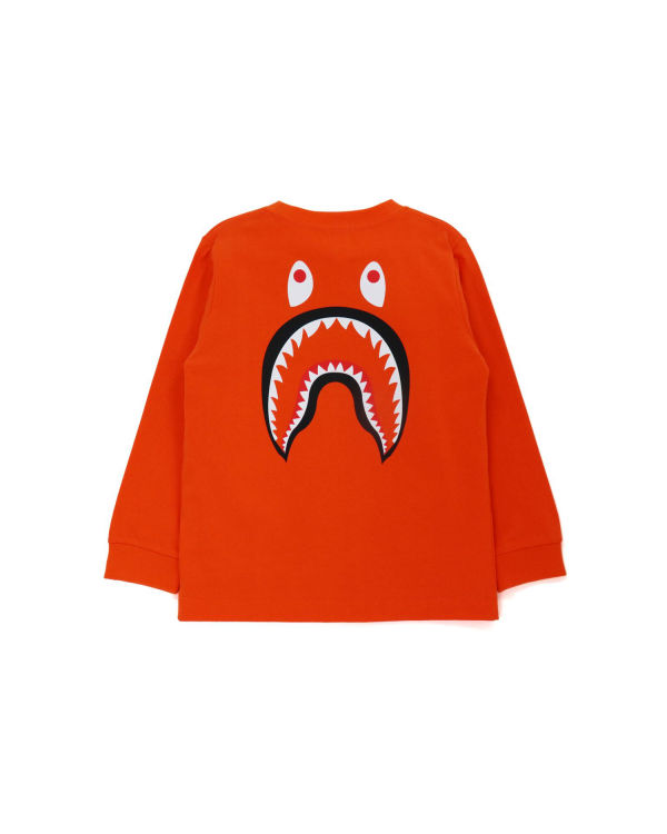 Camiseta Bape WGM Shark L/S Niños Naranjas | 068325-CXY