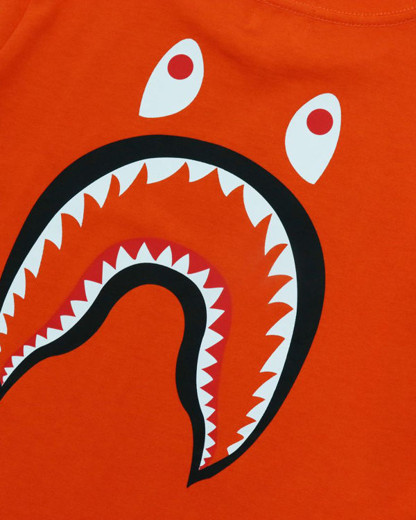 Camiseta Bape WGM Shark L/S Niños Naranjas | 068325-CXY