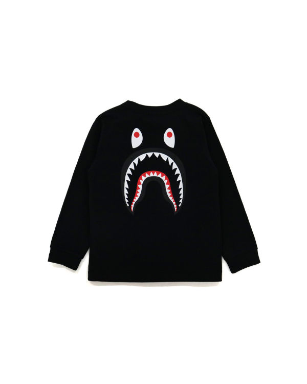 Camiseta Bape WGM Shark L/S Niños Negros | 496025-BTK