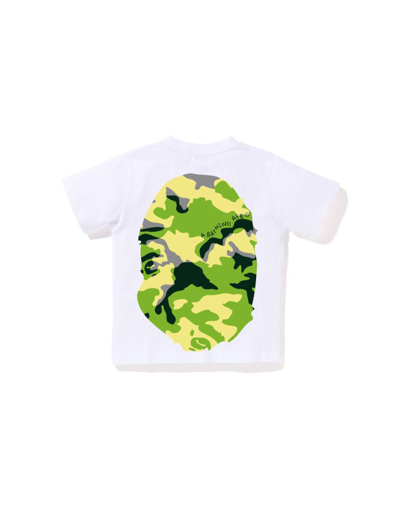 Camiseta Bape Woodland Camo Big Ape Head Niños Blancos | 146809-FRP