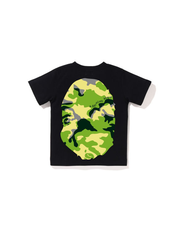 Camiseta Bape Woodland Camo Big Ape Head Niños Negros | 194827-SUK