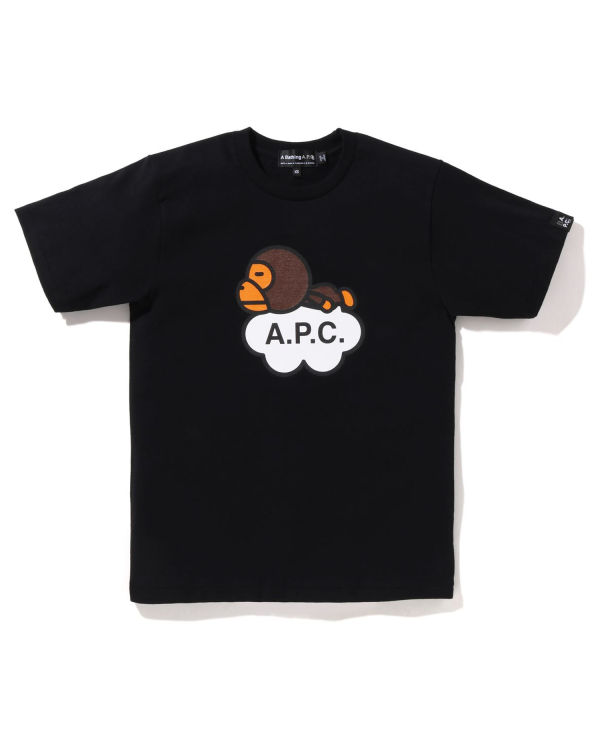 Camiseta Bape X A.P.C. Milo Anchos Mujer Negros | 153782-CXE